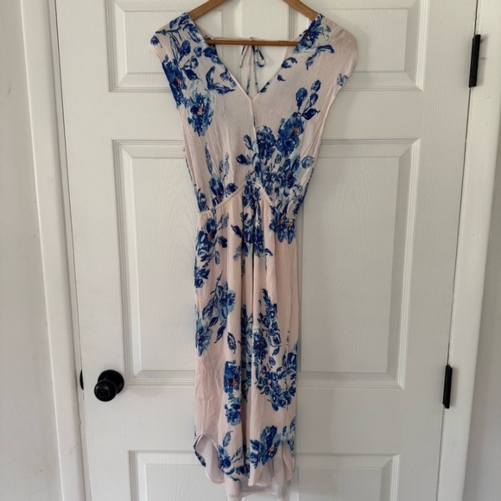 Charles Henry Floral Blue and White Dress